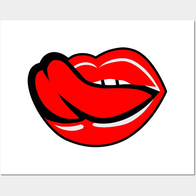 Red Lips And Tongue Wall Art by babydollchic